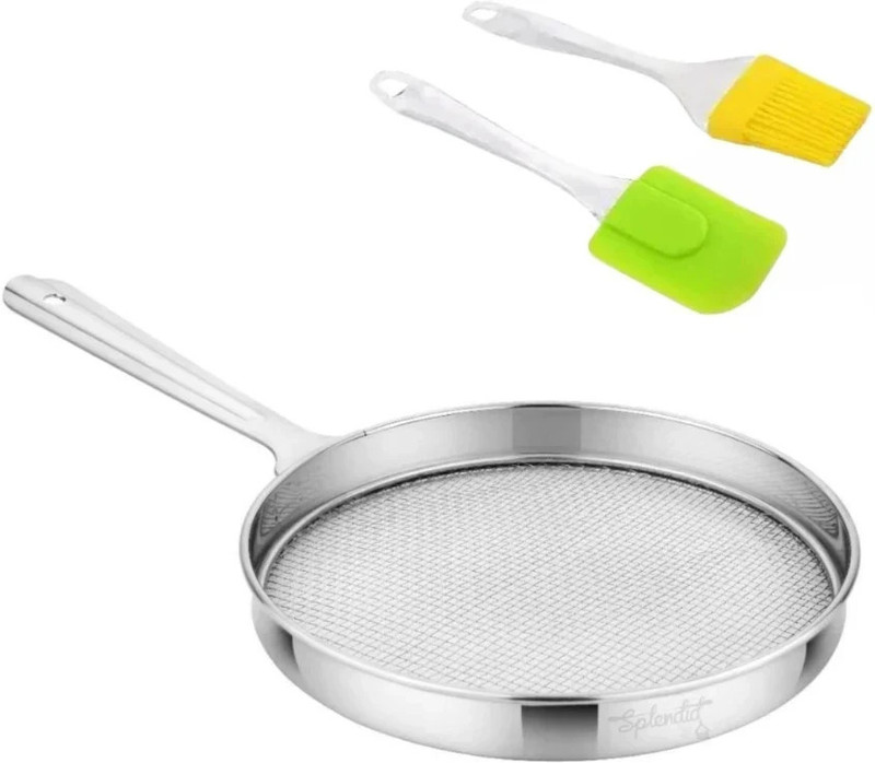 Culinary Crafts 2 Spatulas and Phulka Grill Roaster 0.4 kg Roaster(Silver)