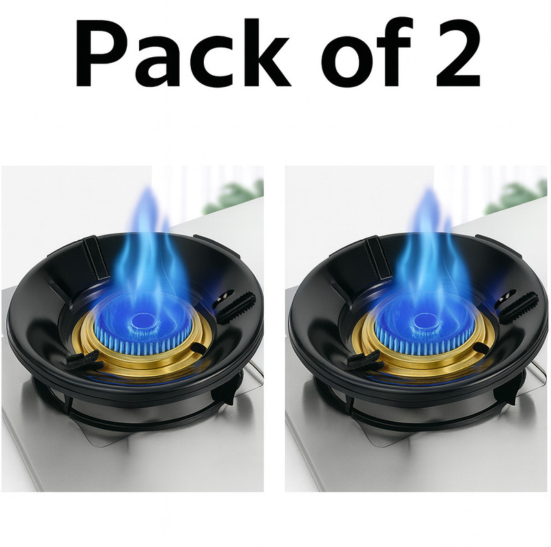 Fitaza Gas Saving Burner Stand | Gas Energy Saver- Black (Pack Of 2) 10 kg Roaster(Black)