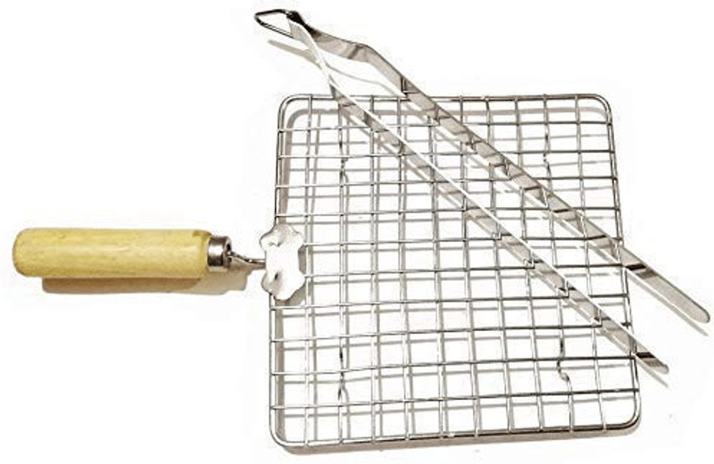 CRYZONE Stainless Steel Square Papad Jali Roaster & Roti Chimta 1 kg Roaster(Silver)