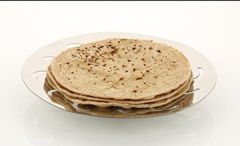 vedvit Chapati Basket Steel Roti Holder Dining Table | Bread Serving Plate (SMALL-8) 3 kg Roaster(Steel)
