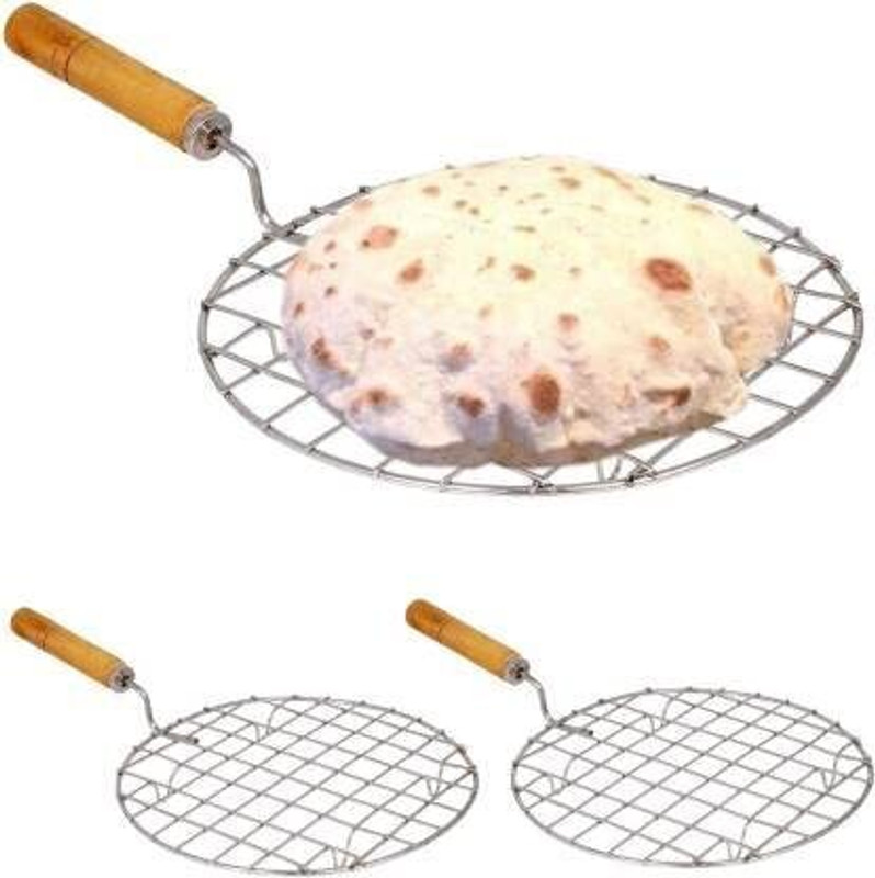 AFFODYL AFFODYL Round Roaster Tandoor Barbeque Roti Chapati Toast (Pack of 2) 1 kg Roaster(Silver)