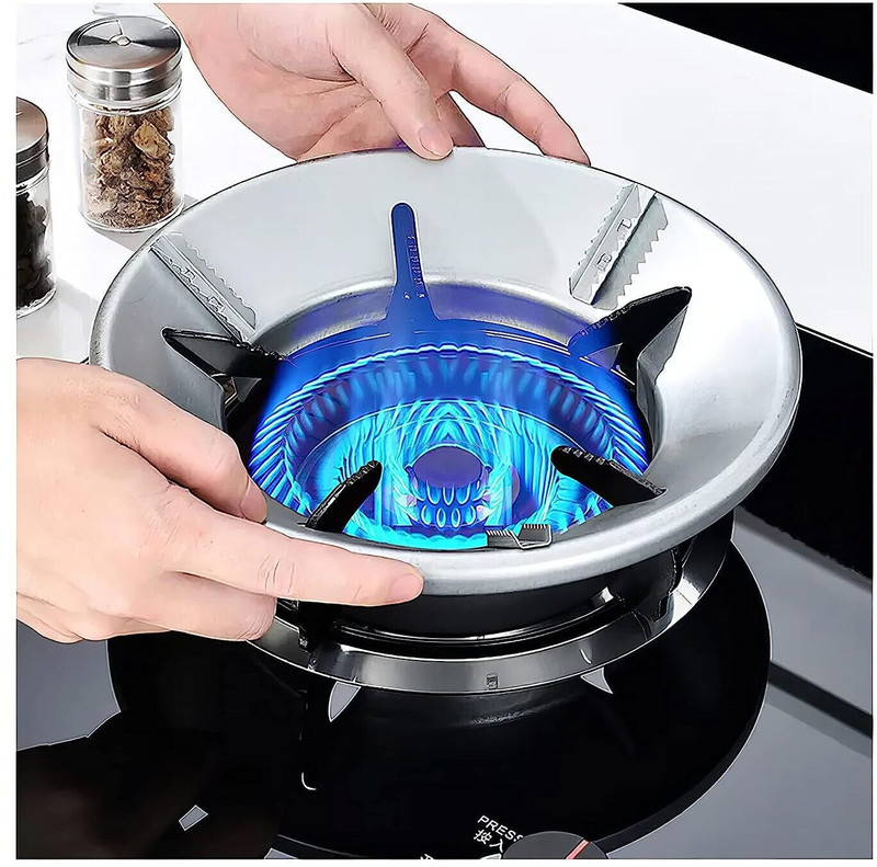 ABlue Clipper Gas Saver Burner Stand OR Wind-Protective Energy-Saving Stove Stand 1 kg Roaster(Silver)