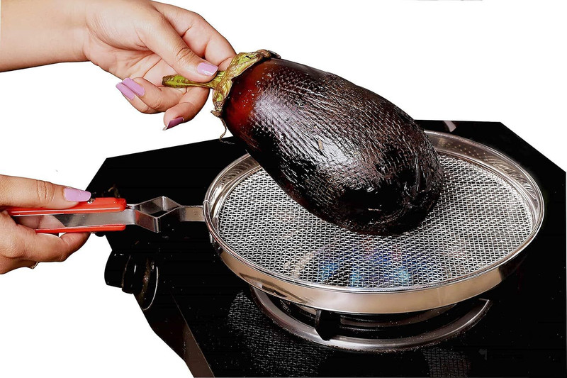 BLUBEL Stainless Steel Papad jali Roaster Tandoor Barbeque,brinja,baigan bharta Grill| 5 kg Roaster(Silver)