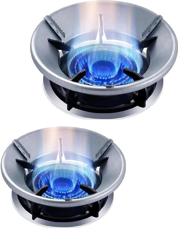 Ajonus Mart (Pack Of 2) Gas Saver Burner Stand OR Wind-Protective Energy-Saving Stove Stand 14 kg Roaster(Grey)