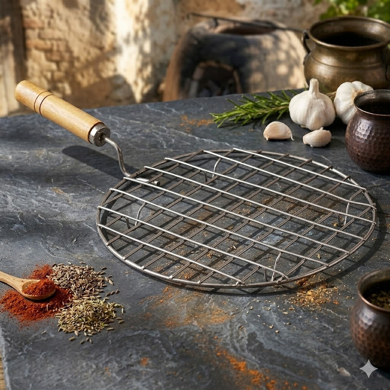 MAXSUN Heavy Duty Papad Jali | Roti Grill | |Stainless Steel BBQ Grill m33 5 kg Roaster(Silver)