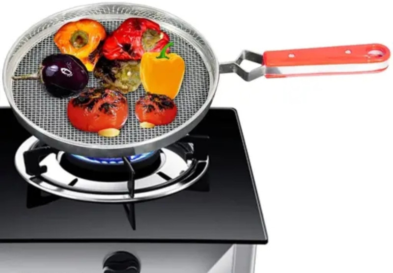 BRIGHTFIELD Phulka Grill Roti Brinjal Tomato Roaster for Gas Stove Kitchen Use 1 kg Roaster(Steel)
