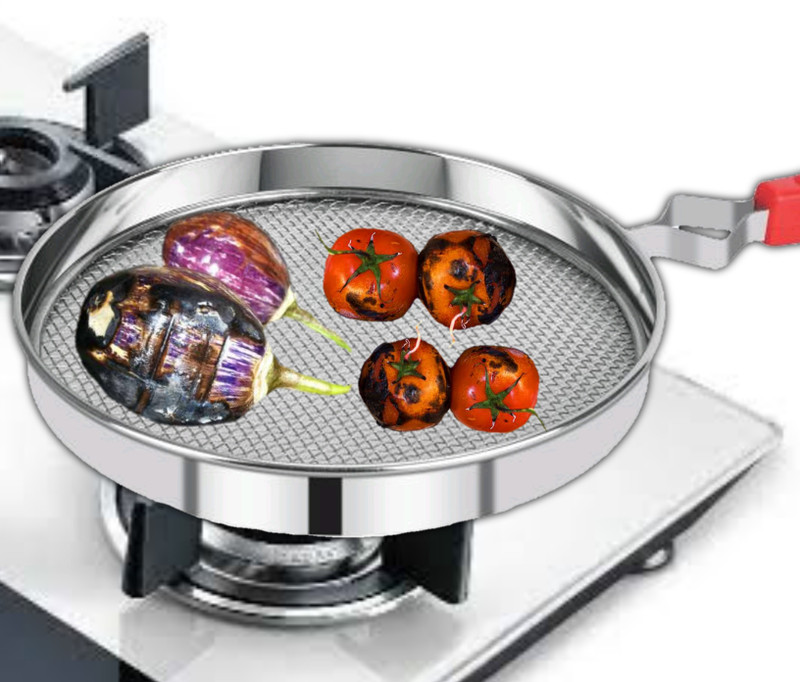 SUBHAM Steel Grade Phulka Roti Grill for Gas Stove Mesh Brinjal vegetable Papad 5 kg Roaster(Silver)