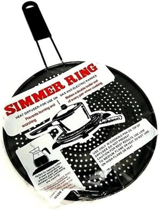 POXEFLIP Iron Heat Diffuser Plate, Enamel Pot Heat Diffuser Plate with Hot Handle Holder 1 kg Roaster(Black)