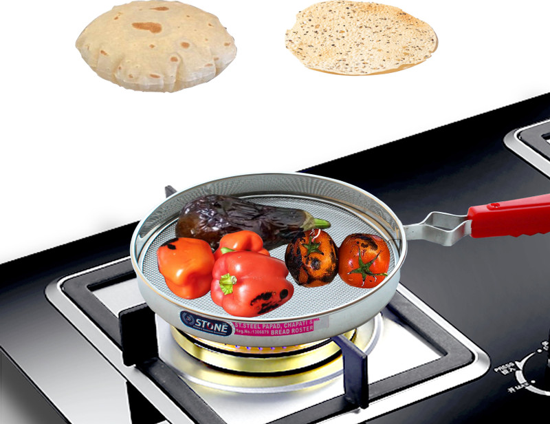 STONE Phulka Grill for Gas Stove, Papad Jali Mesh, Brinjal Roaster for Kitchen (No-9) 2 kg Roaster(Steel)