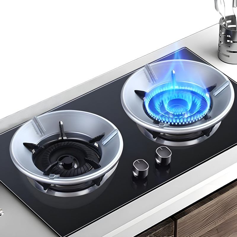 Bizbee 2Pcs Gas Stove Saver Burner Jali Cover Stand Windproof Energy Saving For Gas 20 kg Roaster(Black)
