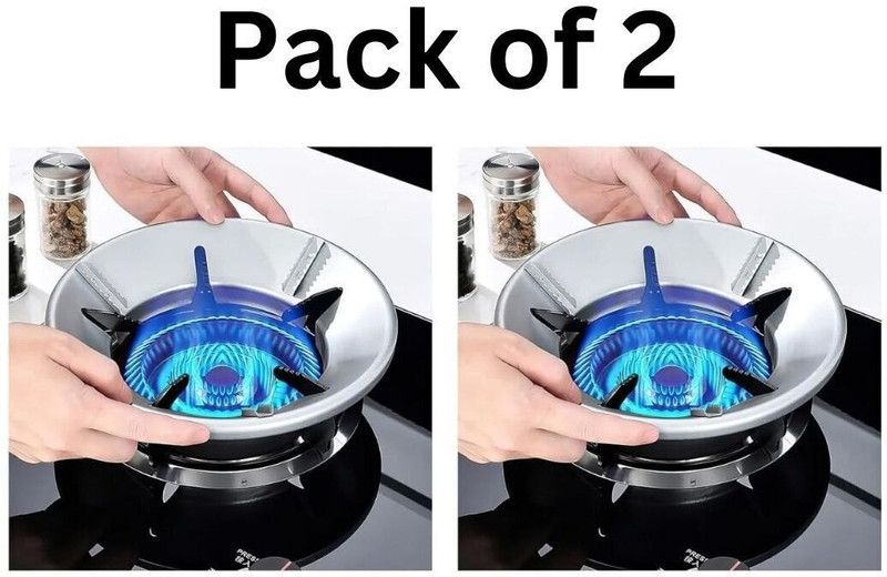 Ezhimala gas saver burner/Gas (2 Burners)Saver Ring Steel Manual Stove black 0.278 kg Roaster(Silver)