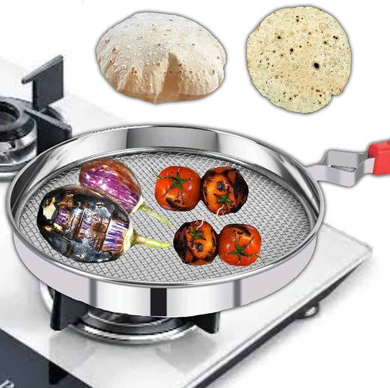 Urbanware Fulka Grill pan roti Maker, papad Maker, Grill Non Stick, SS Papad Roaster tool 5 kg Roaster(Silver)