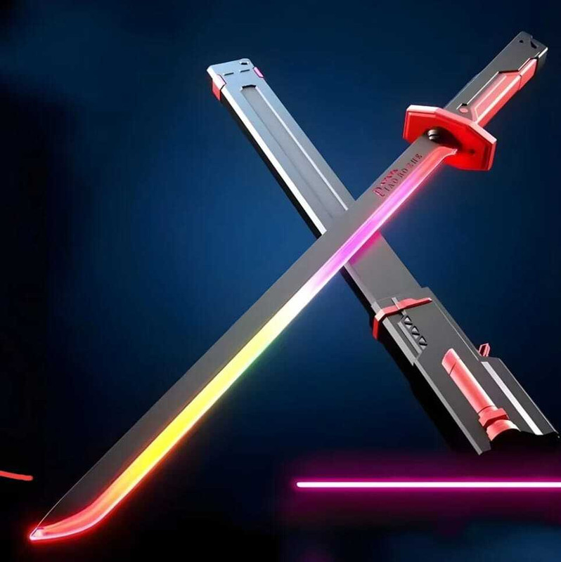 HAPPY CHAPPIE Sparkblade LED Sword Katana with Smoke & Spark Effects 7-Color Light with Sound