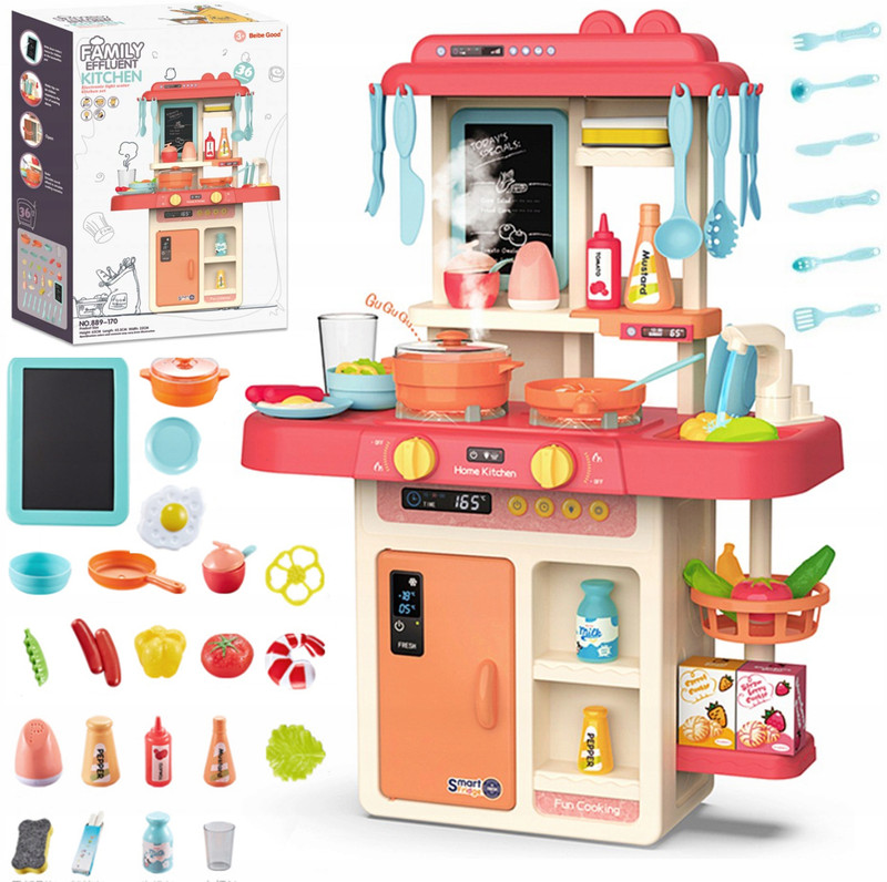 himanshu tex Kitchen Set for Kids Girl 42-Piece , Smoky, Music,Real Water Tap