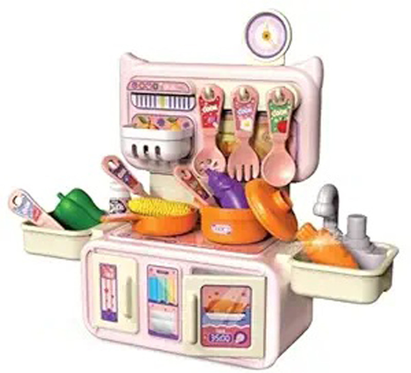 paabadhum Kitchen Playset Toy Pretend Play Realistic Cooking Modern Kitchen Set
