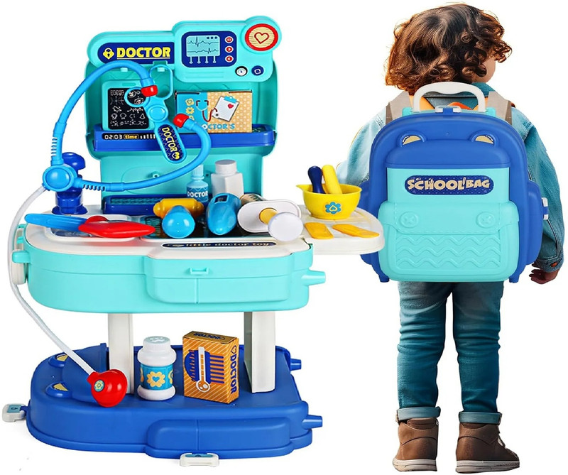 SANISHTH Kids Doctor Play Set with Carry Backpack Medical Kit Toy with Real Faucet
