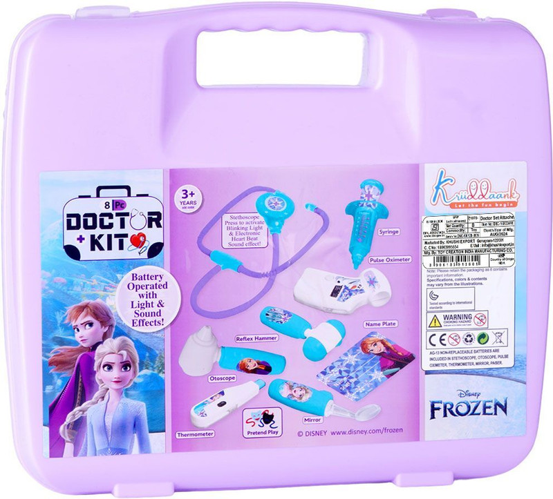 Kriiddaank Disney Frozen Theme Doctor Set with Elsa & Anna, Stethoscope, Medical Tools fo