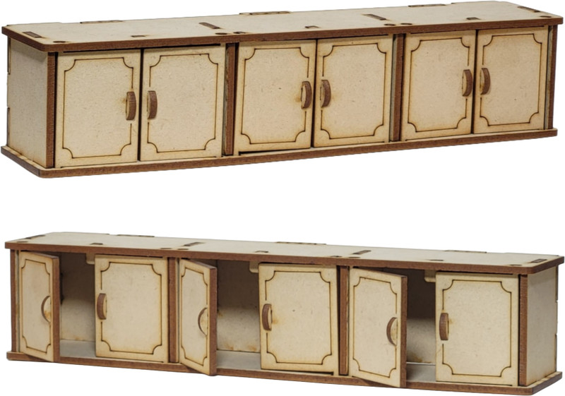 Kraftinza Wooden Mini Cupboard Toy for Kids, Doll House Wardrobe with Opening Doors
