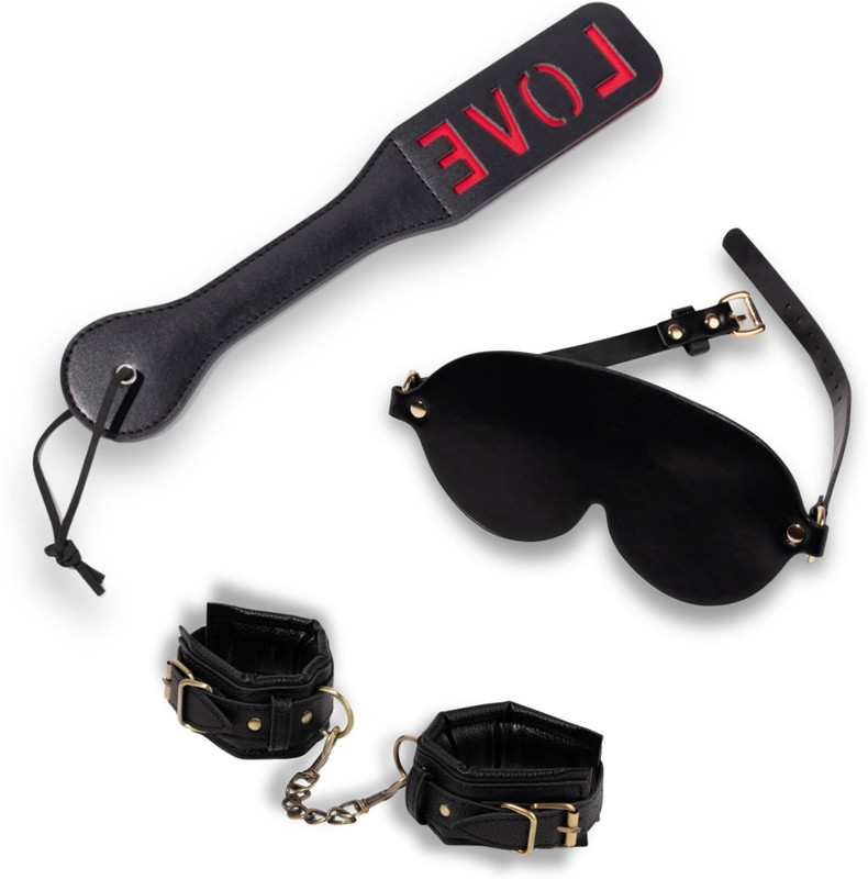 Thrillerrr Kinkit Premium Leather Role Play kit Black for Couples