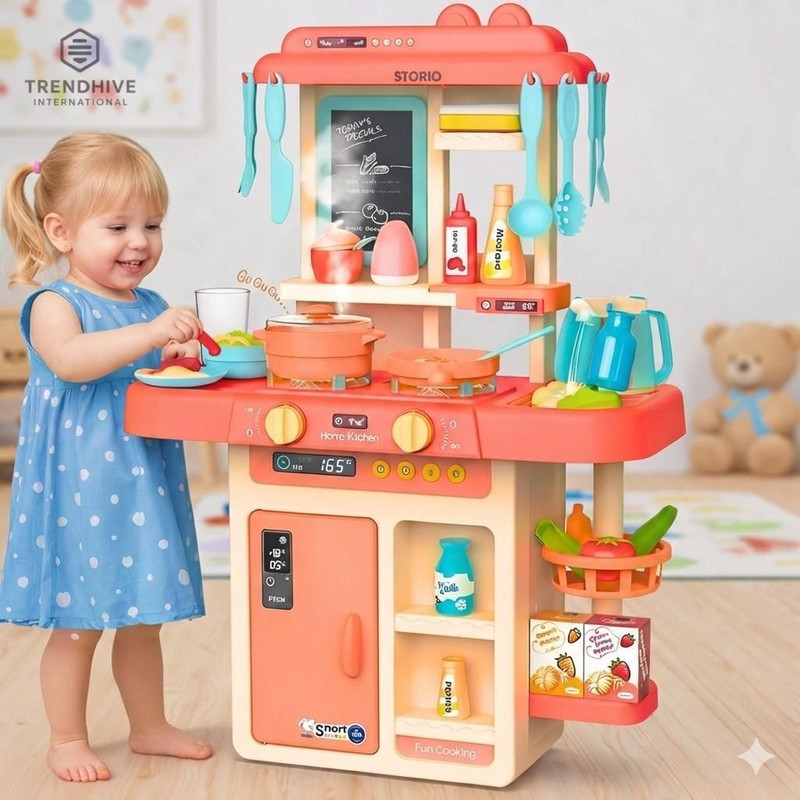 J K INTERNATIONAL 42-Piece Kitchen Set, Music,Real Water Tap, Actually Feel of Kitchen for Your Kids