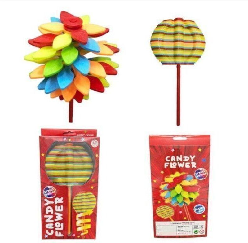 TOY MART Spinning Candy Flower Toy for Kids Lollipop Shaped Hand Fidget Spinner