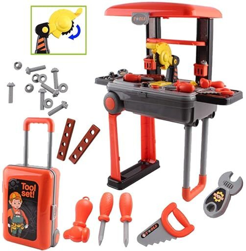 Pepstter Deluxe Tool Work Bench Convertible Suitcase Portable Role Play