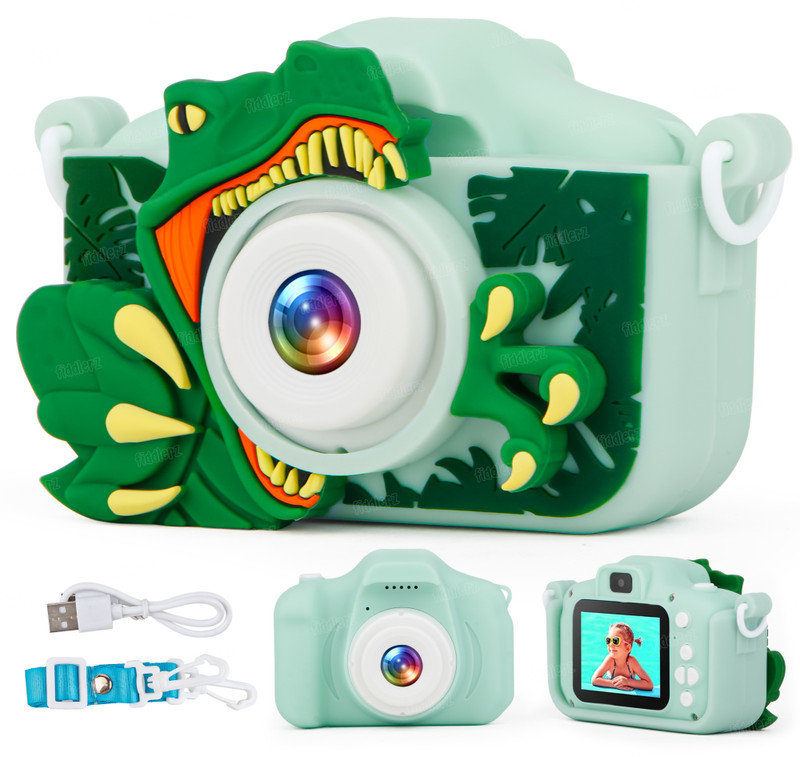 FIDDLERZ Toddler Kids Cristmas Birthday Gifts Video Players with Dinosaur Camera