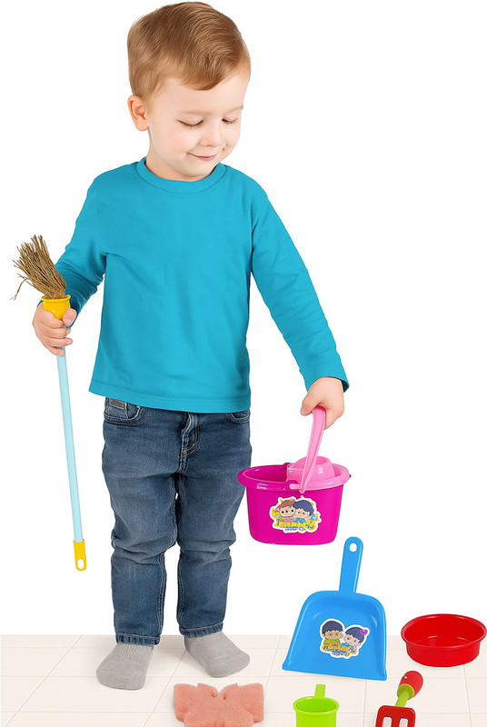 ROSEFAIR House Cleaning Tools, Learning Set Mop Broom, Dustpan Bucket, Gift for Toddlers