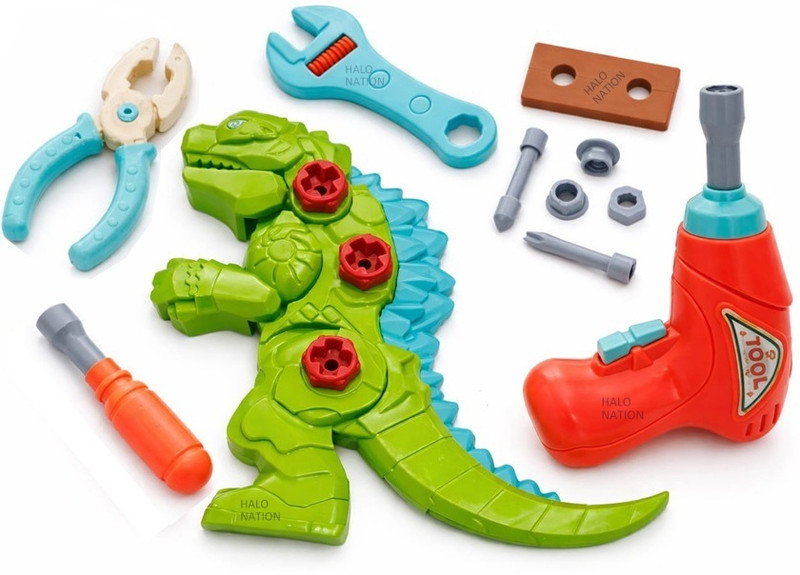 HALO NATION DIY Tools Toys Take a Part Dinosaur Tool Toys Tool Set - Manual Working