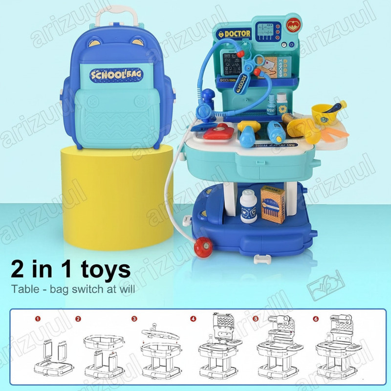 Arizuul 31 pcs kids doctor playset – 2 in 1 pretend play doctor kit with medical tools