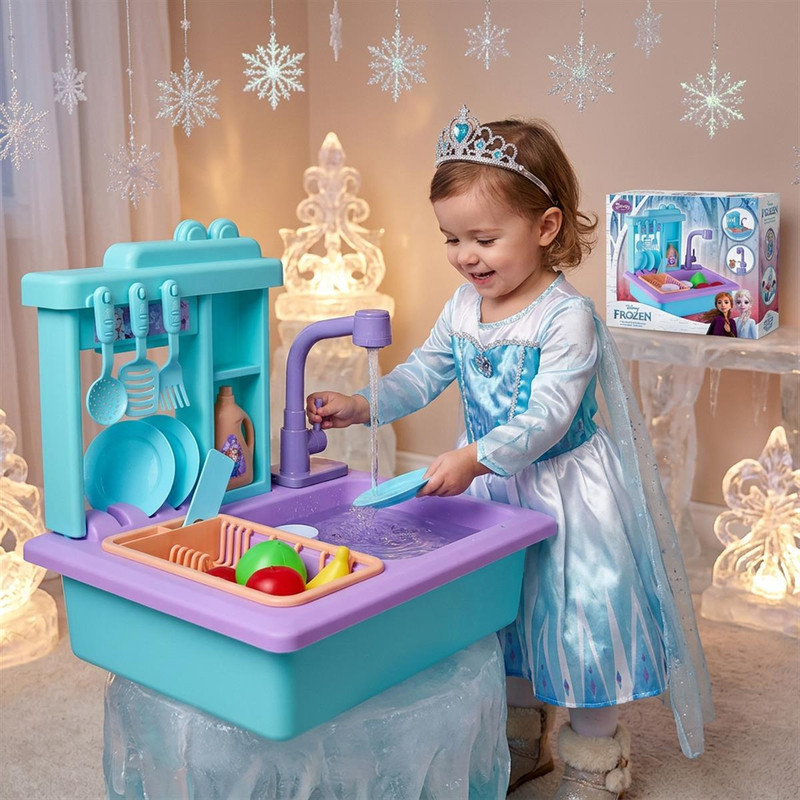 Kriiddaank Frozen Theme Kitchen Toy Set with Sink and Water Play