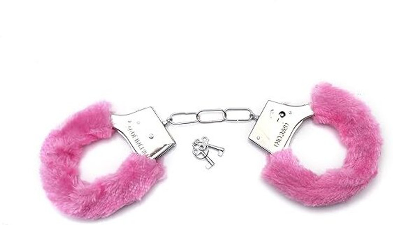 PROKART Premium Handcuffs Role Play Toy Costume Accessories Metal Fur Hathkadi (Red)