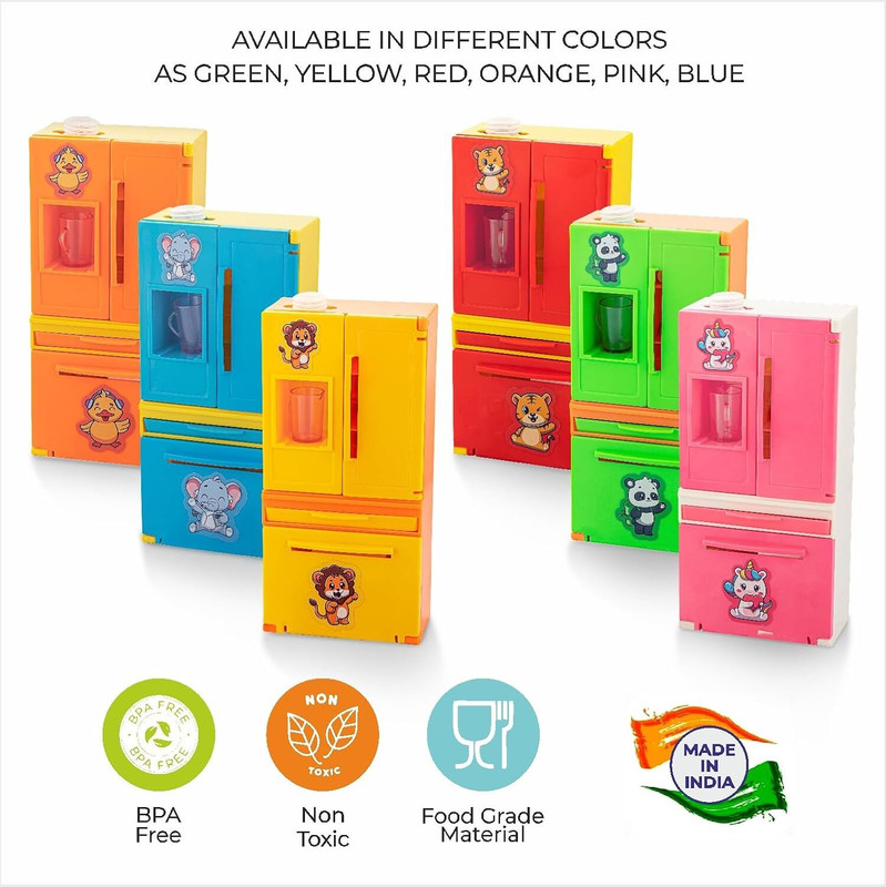 zokato Plastic Toy Fridge with Working Water Dispenser Mini House Kitchen Appliance Toy