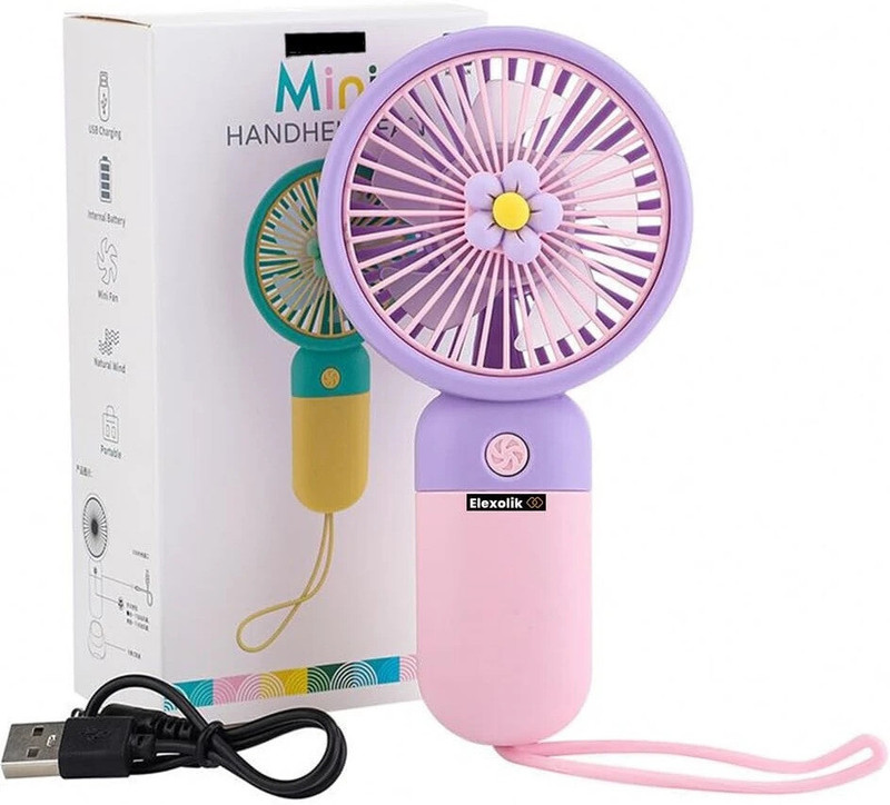 AR KIDS TOYS Handheld Mini fan rechargeable Battery High Wind Flow for Kids (Multicolor)