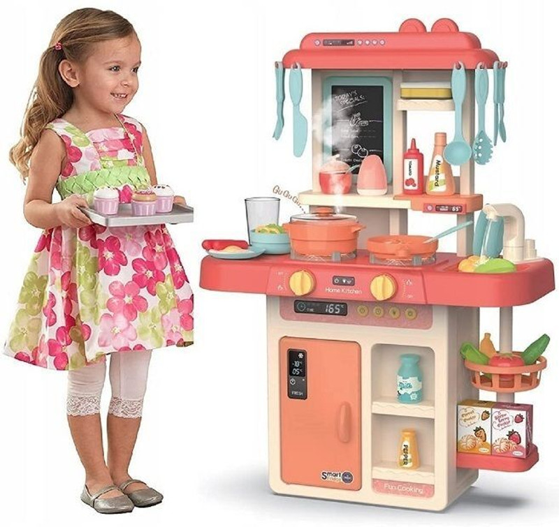 HIM TAX 42 Pcs Toy Kitchen Sets, Simulated Spray Kitchen Toys Cookware Play set
