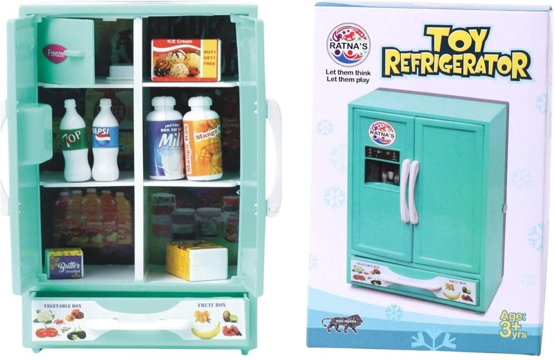 BKDT Marketing Refrigerator/ Kitchenware Toy for Kids with Accessories - Ice Trays, Butter Box