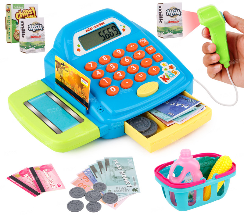 FIDDLERZ Electronic Cash Register Toys for Kids Mini Play Cash Register Role play Toy