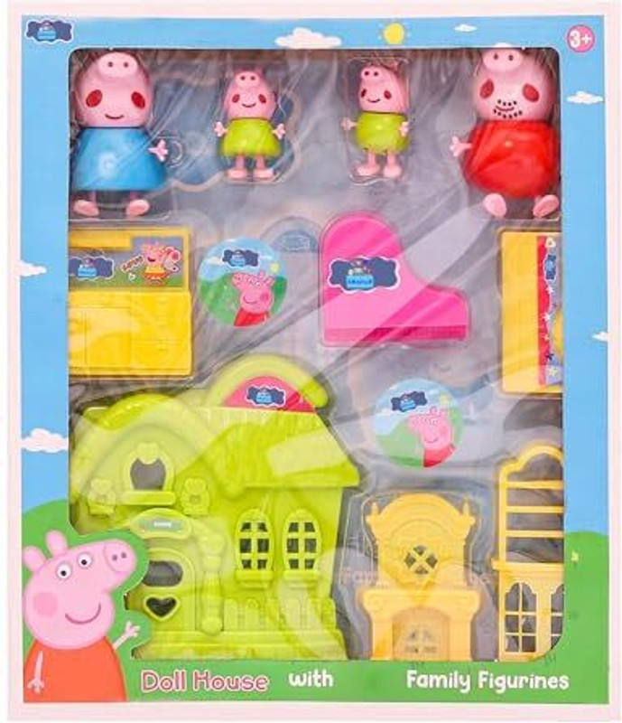 NIYAMAT Kids Doll House Play Set with Family Figurines & Accessories