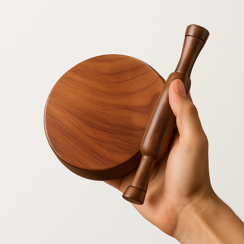 Shine Shopping Sheesham Wood Small Size Chakla Belan and Rolling Pin for Kids - 6 Inch
