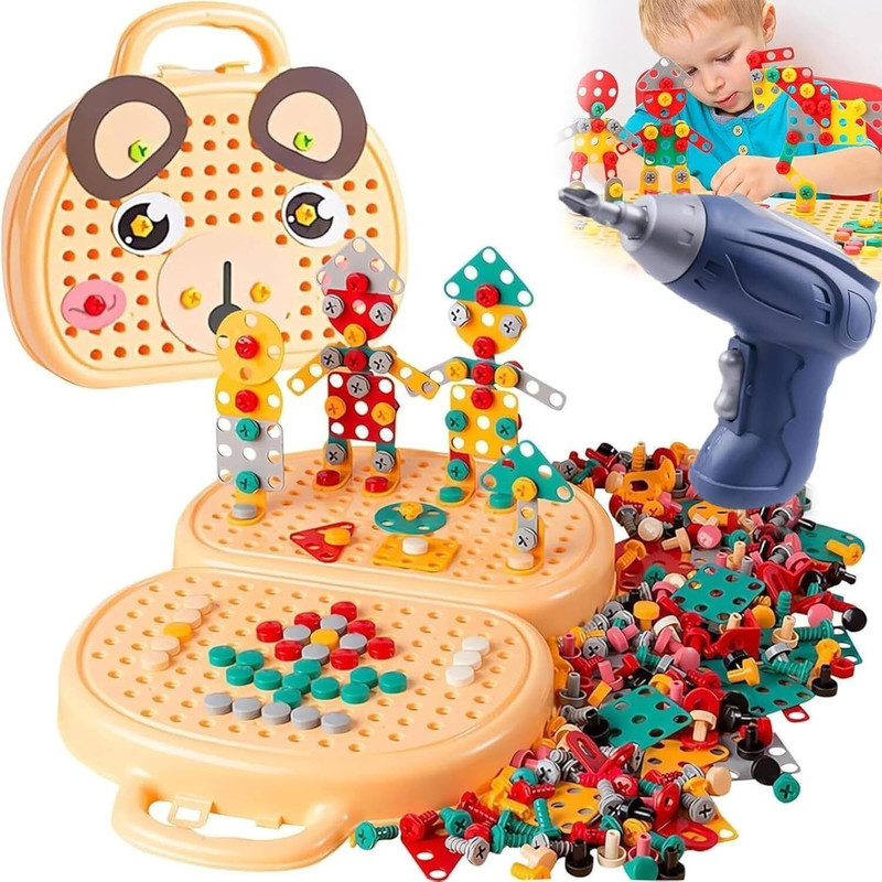RETLATE Creative Drilling Toy with Screwdriver Tool, Electric Drill Toy