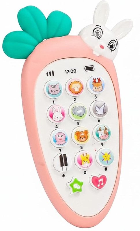 SCOOB Cute Rabbit Design Cell Phone Toy for Kids with Music, Ringtones, Lights(Multicolor)