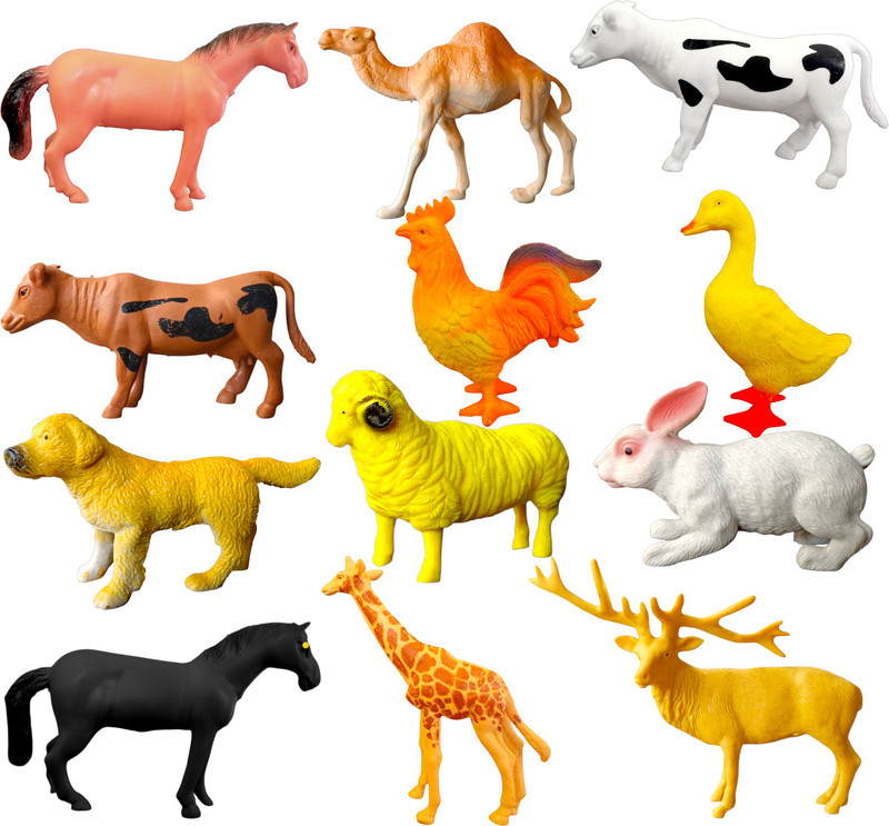 adityaimpexraj Wild Animal Toy Figurines, 6 Piece Wild Animal Set with, Hand-Painted Figures(Multicolor)