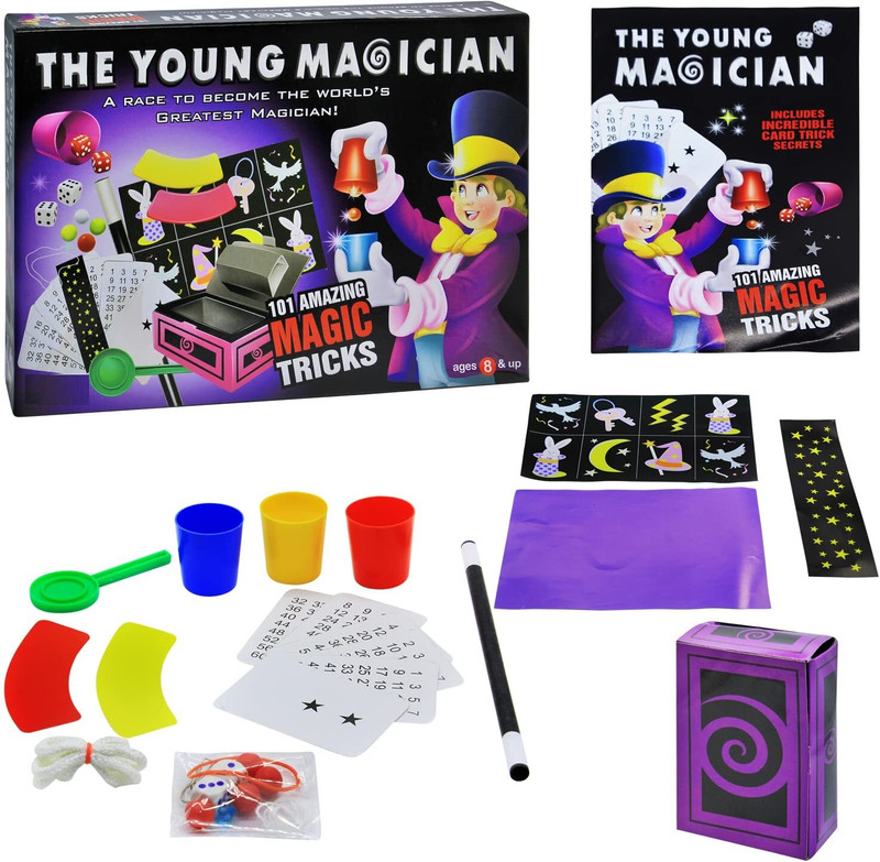 KidsCorner The Young Magician 101 Amazing Magic Tricks, A Fascinating Kit for Kids Party & Fun Board Game