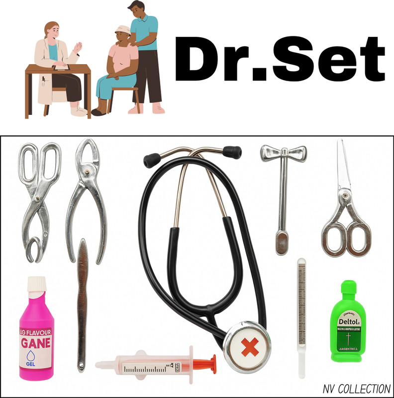 CTC CREATION Kids’ Polished Chrome Medical Practice Kit
