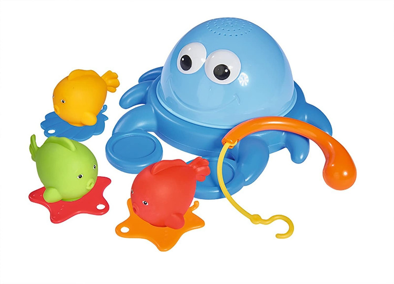 SIMBA Abc Baby Bath Toys,3 Vinyl Water Floating Fish With Hanger & Fishing Rod
