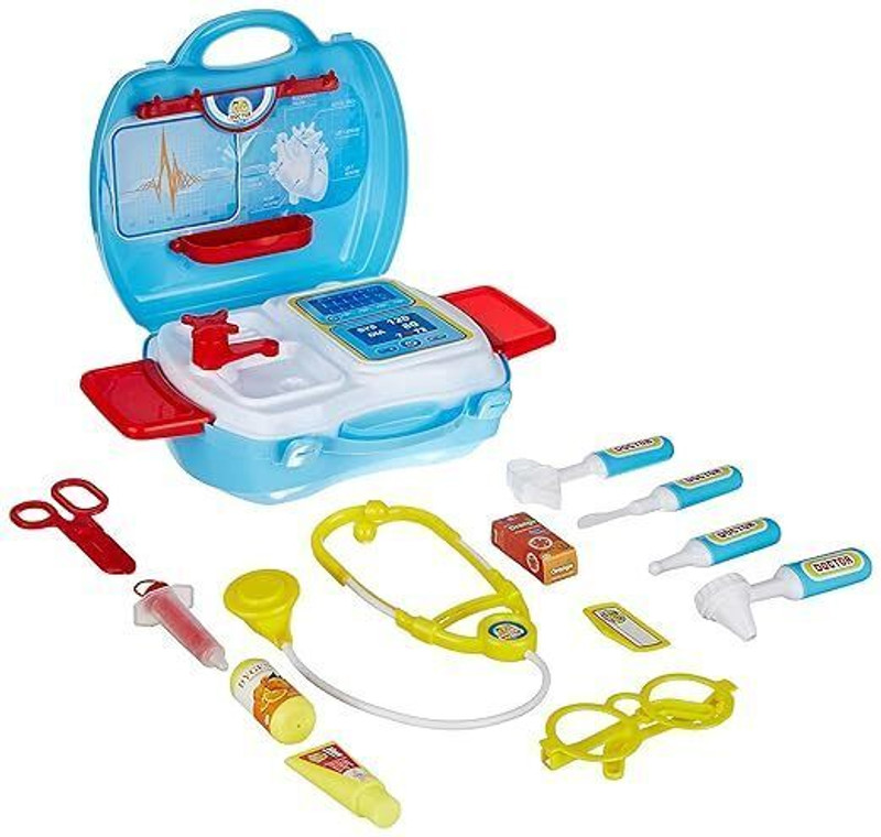 Embas Doctor Pretend Play Set with Portable Suitcase-Medical Toy Kit for Boys & Girls
