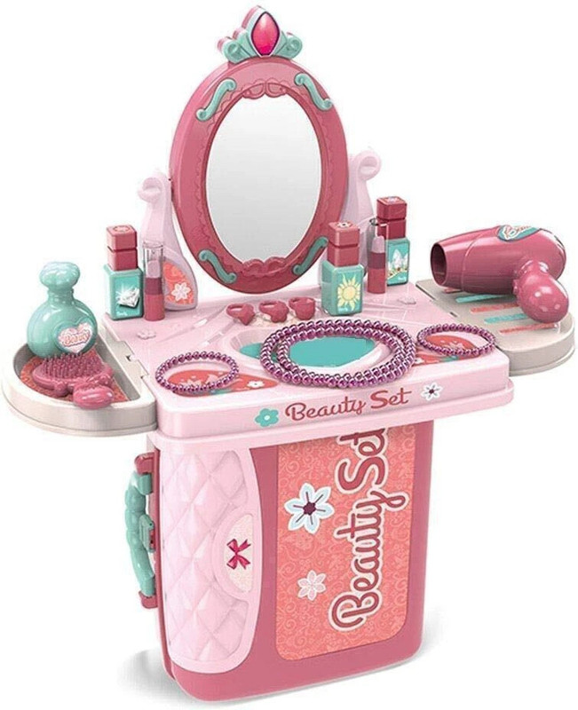 ISTOSY Dream Fashion Set Makeup Pretend Play Toy Suitcase Shape Beauty Set for Girls