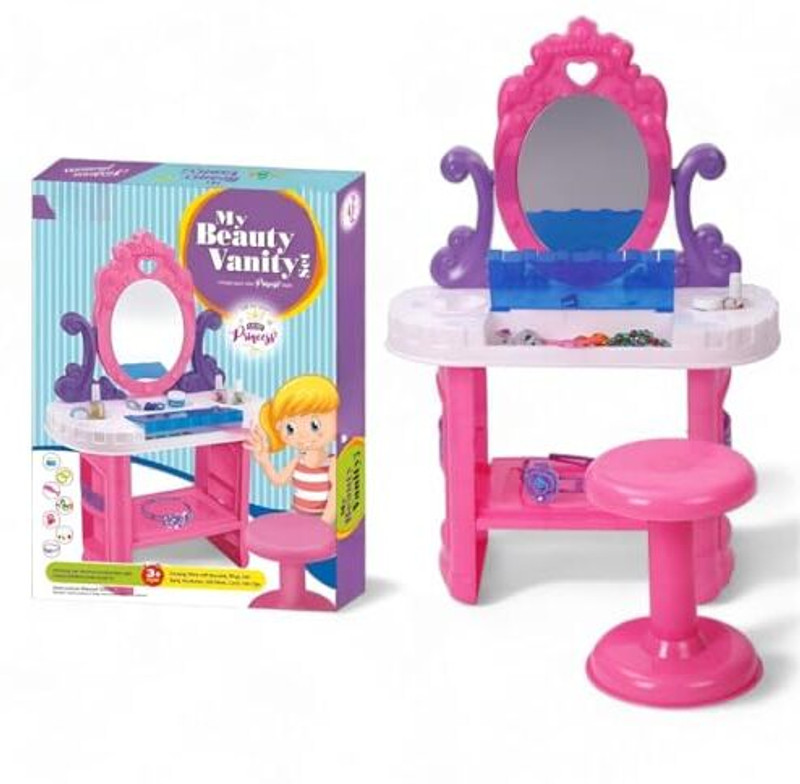 SARASI My Beauty Vanity Set, Gift for Your Princess, Dressing Mirror with Bracelets Etc