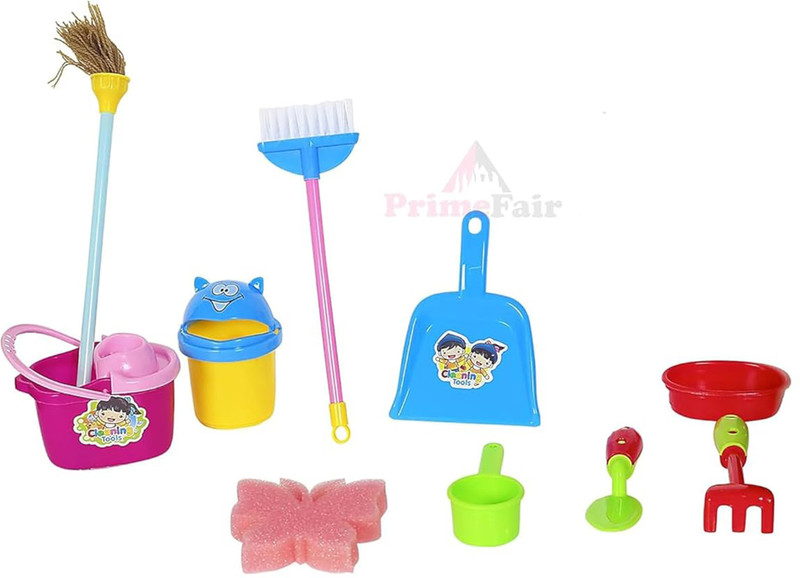 PRIMEFAIR Children’s Cleaning Play Set |10 Pcs House Helper Tools|Toddler Pretend Play Kit