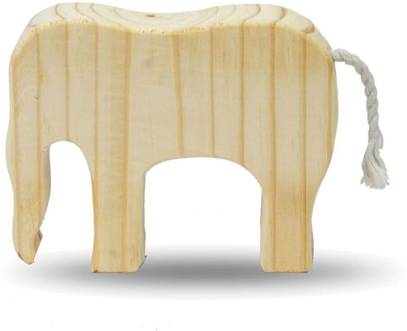 Blue Drizzle Natural Wooden Elephant Rope Tail Baby Toy
